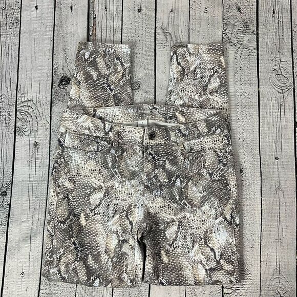 WHITE HOUSE BLACK MARKET Snakeskin Print Skinny Jeans - Picture 1 of 5